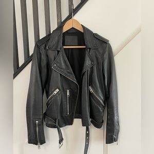 ALLSAINTS Black Balfern Leather Jacket - US 6